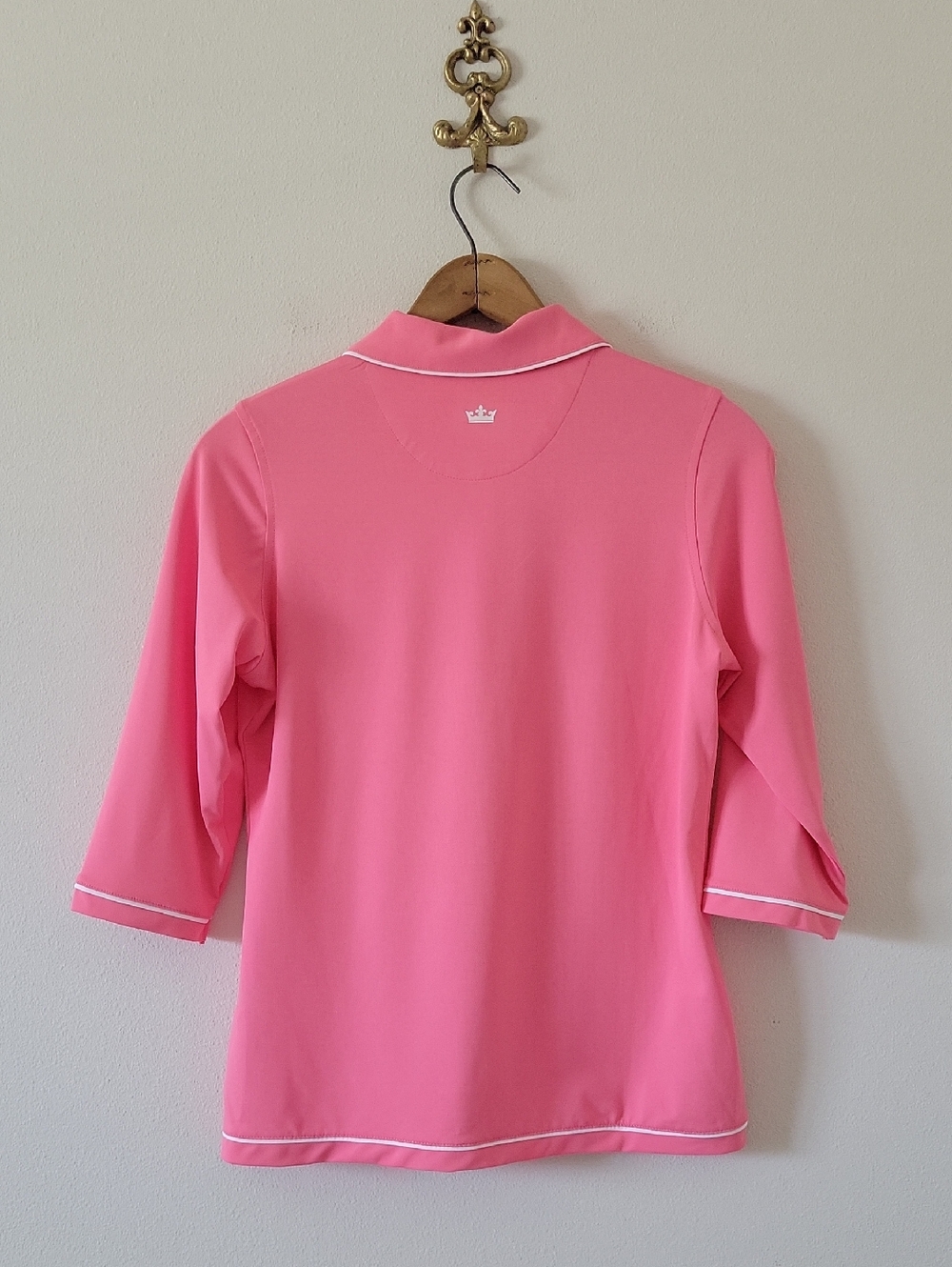 Peter Millar Pink 3/4 Sleeve Polo Size Medium - Picture 3 of 6